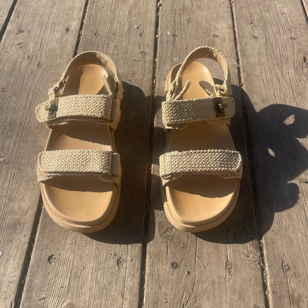 American Eagle Outfitters Woven Strap Sandals - Natural Tan